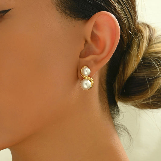 Double Pearl Woven Studs