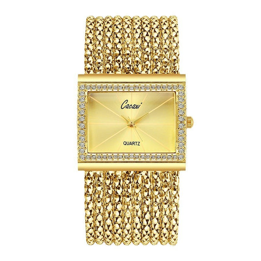 Radiant Multi-Band Beaded Jewelry Watch