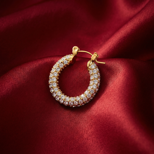 Luxe Oval Sparkle Hoops