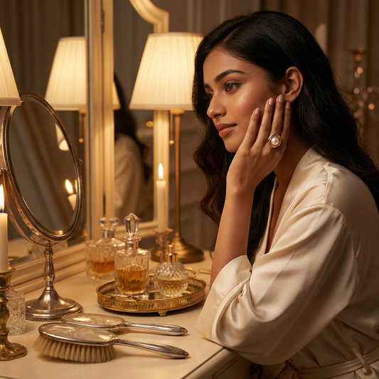 Single Pearl Gold Plated Open ring