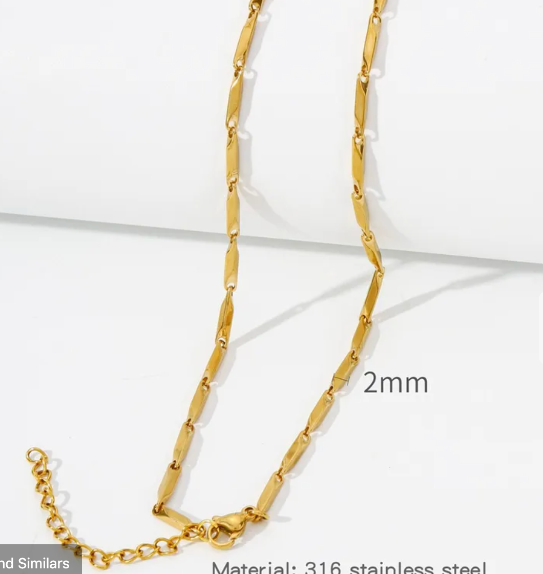Gold Plated Stick Chain