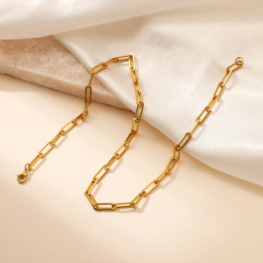 Golden Paperclip Chain Necklace