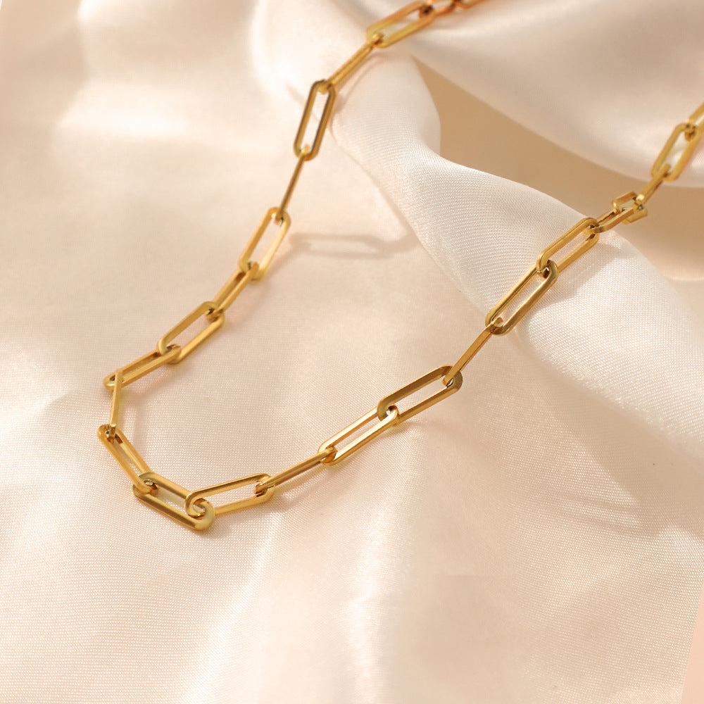 Golden Paperclip Chain Necklace