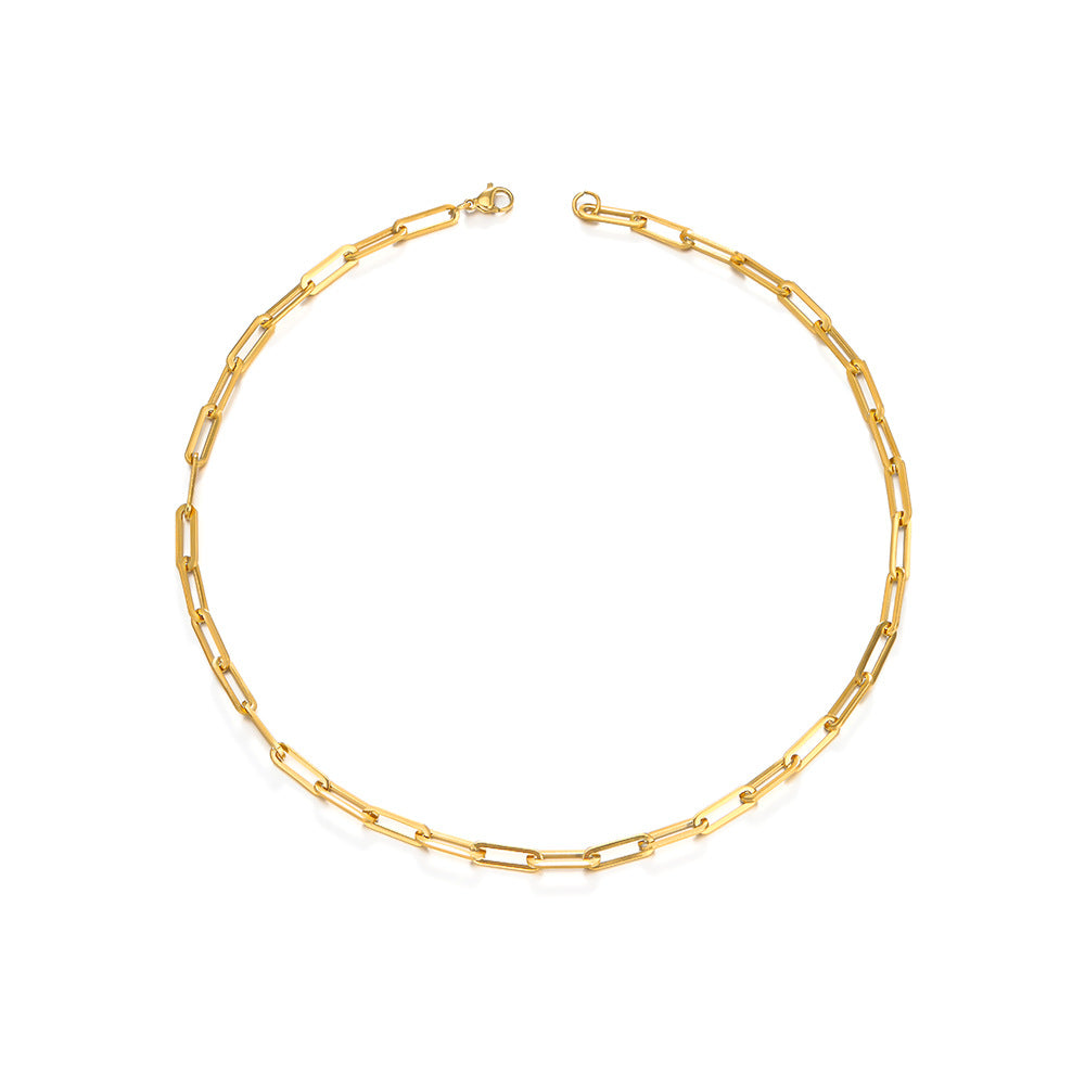 Golden Paperclip Chain Necklace