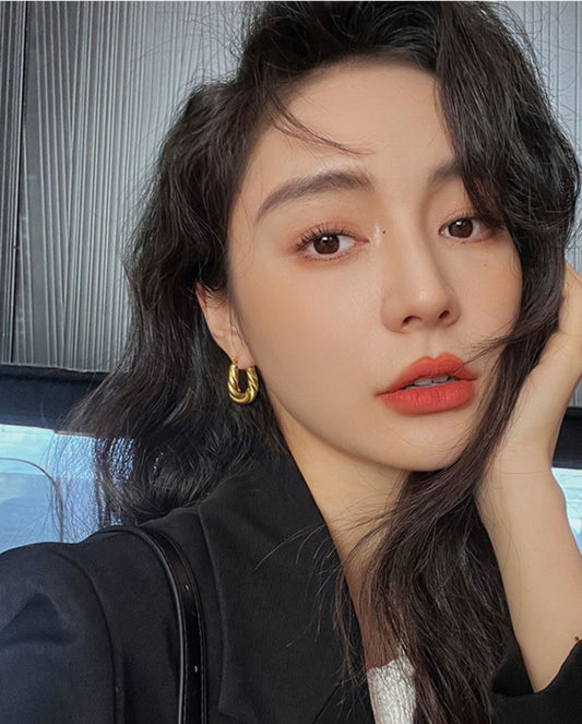 Twisted Gold Hoop Earrings