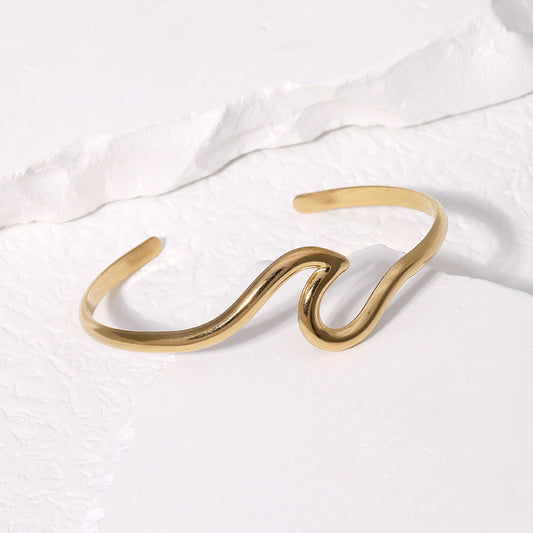 Wavy Gold Plated Cuff
