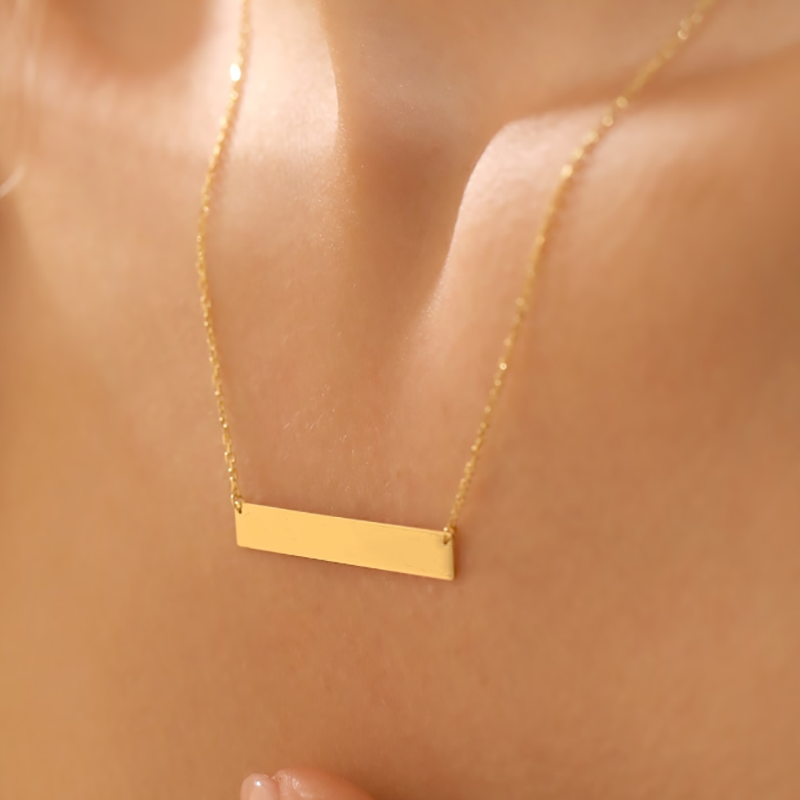 Plate golden necklace- Customizable