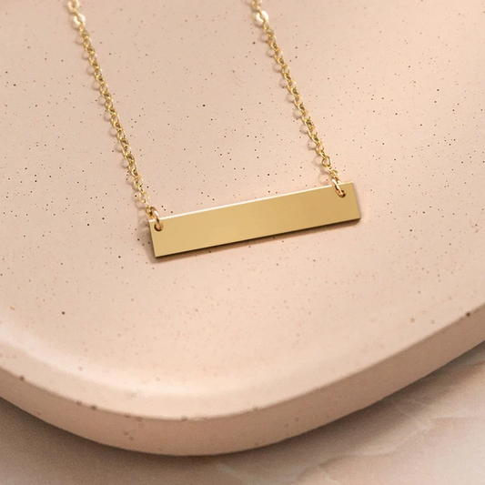 Plate golden necklace- Customizable