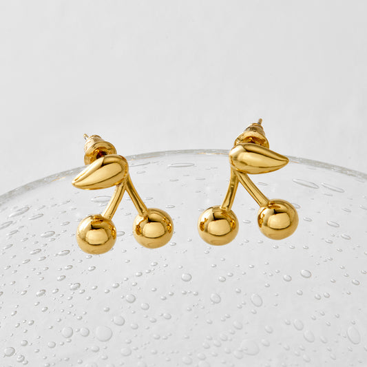 Gold Plated Cherry Earrings