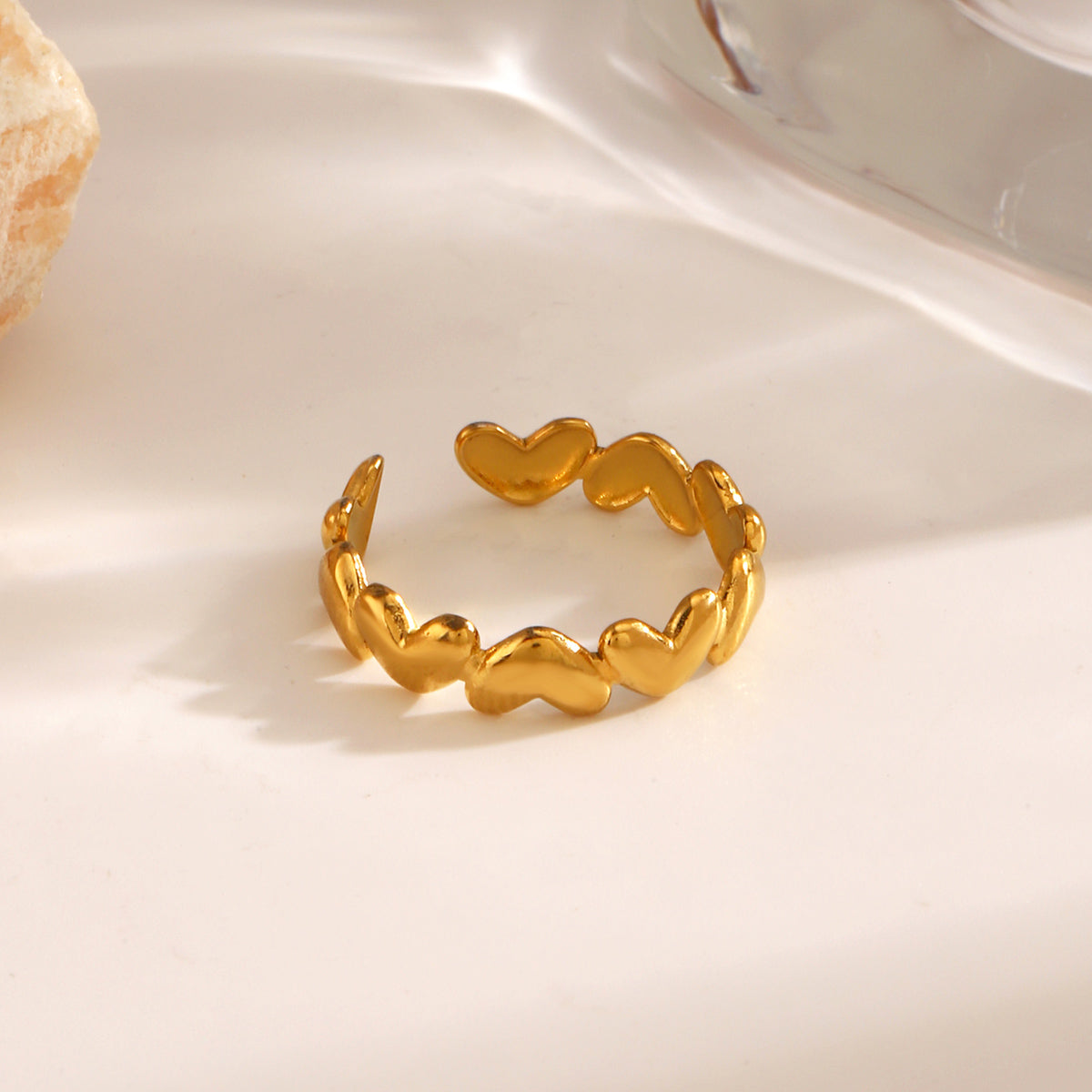 Gold plated classic heart ring