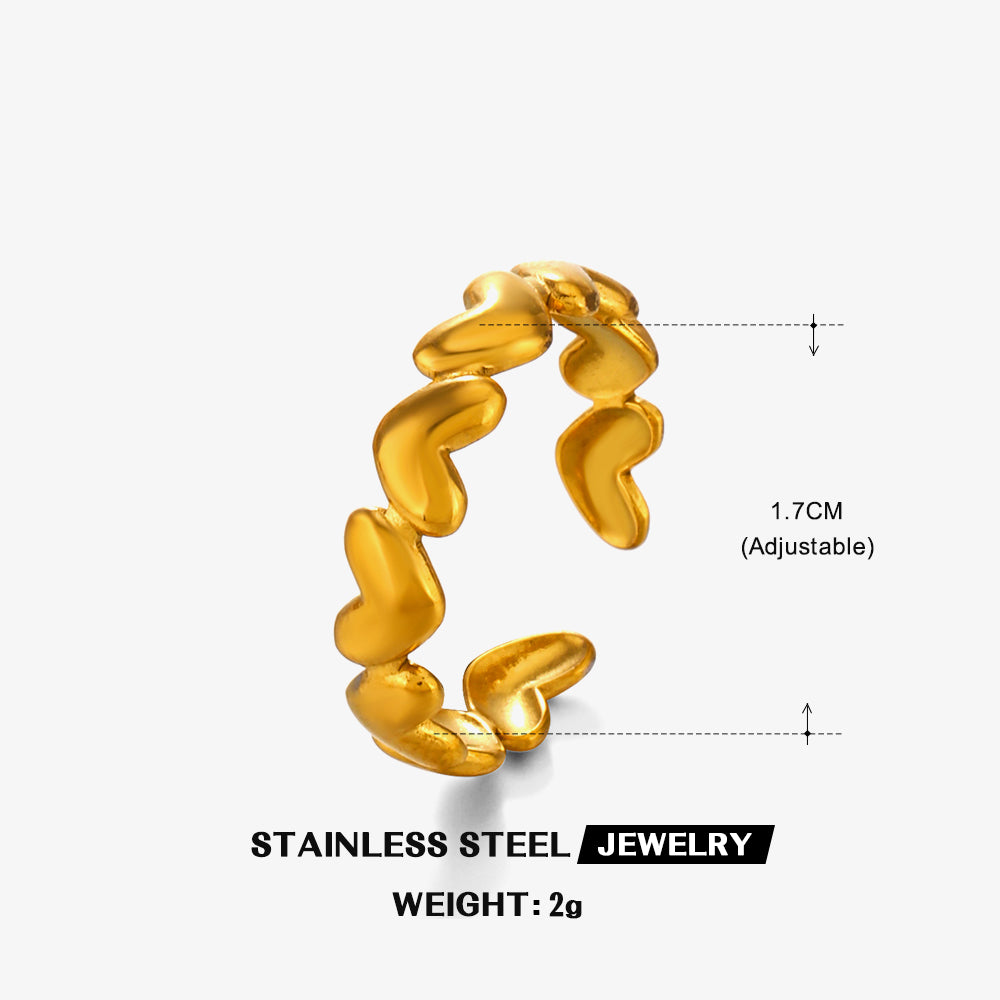 Gold plated classic heart ring