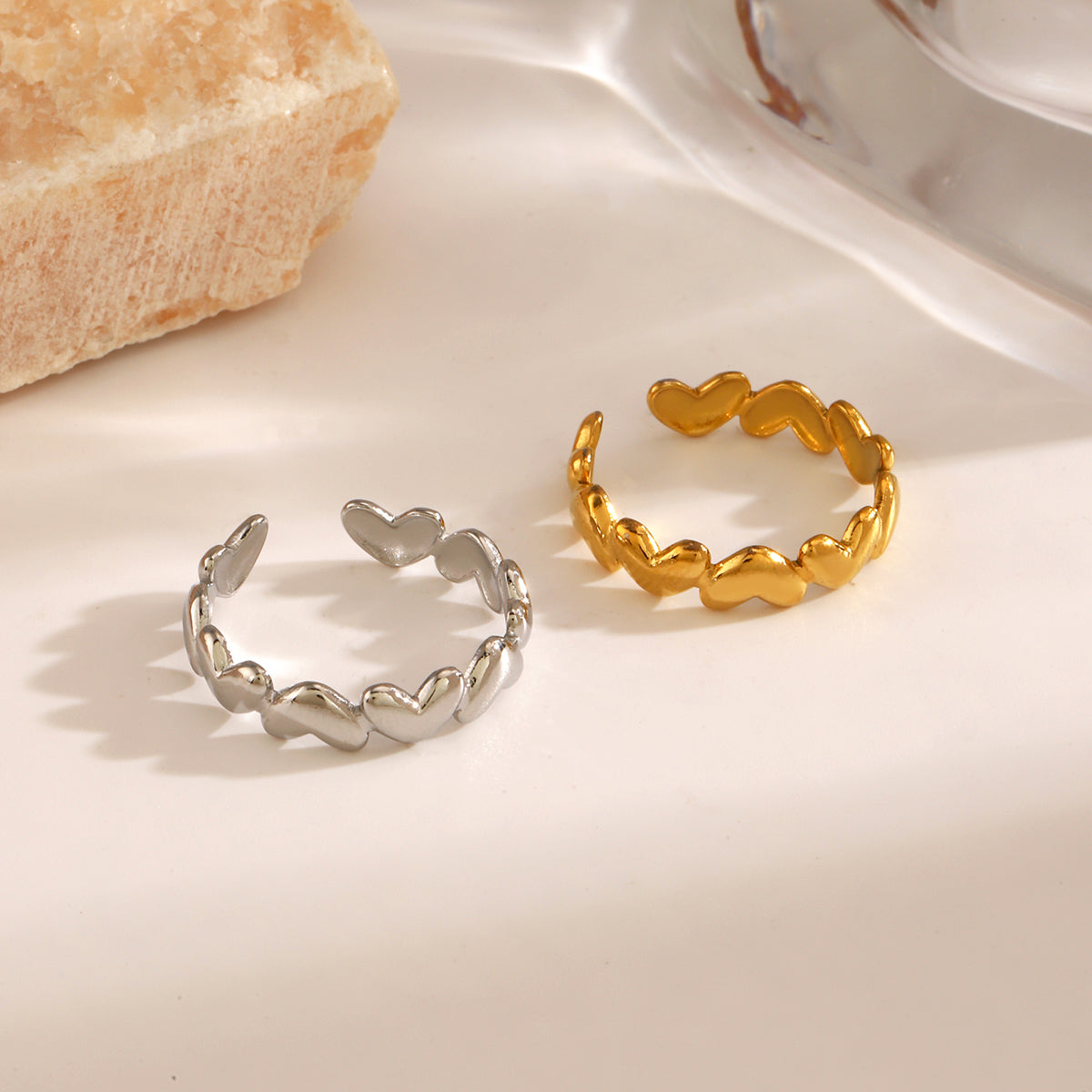 Gold plated classic heart ring