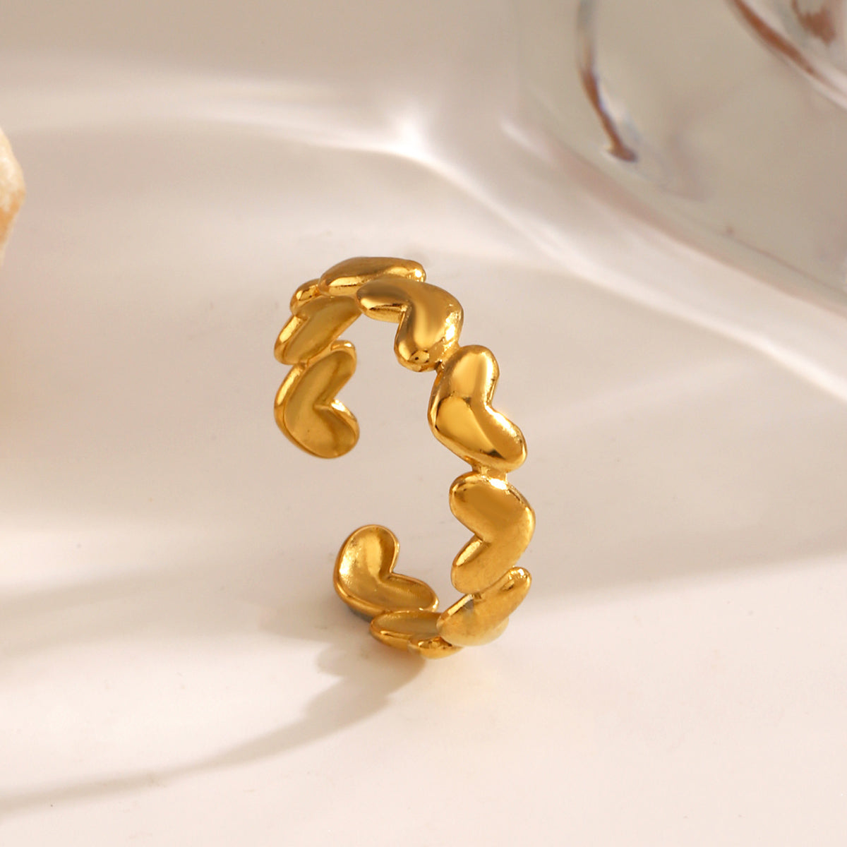 Gold plated classic heart ring
