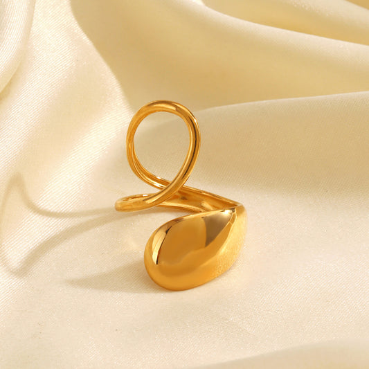 Gold plated oval open ring