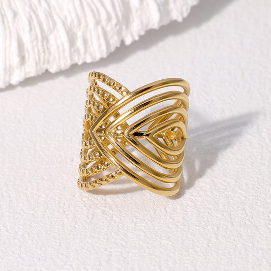 Gold plated punk open ring