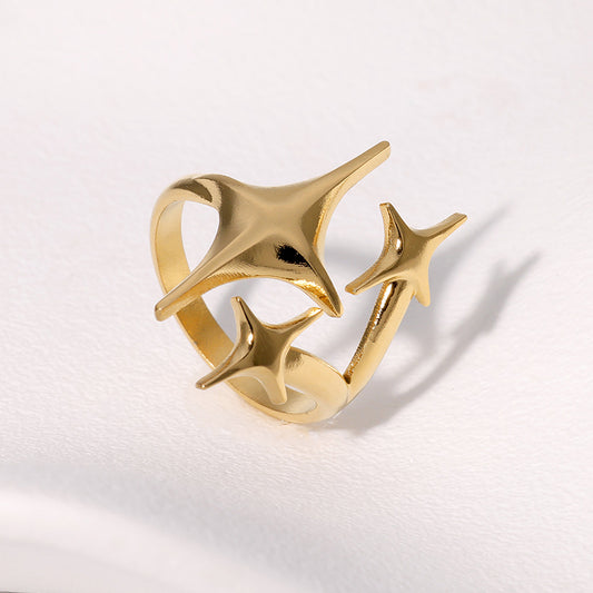 Gold Plated Star Open ring