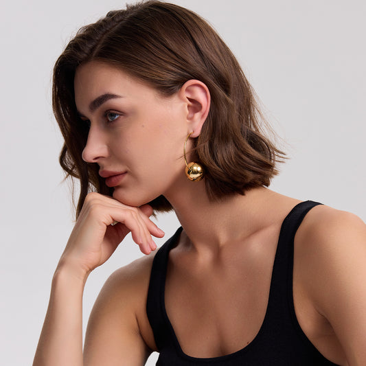 Gold Plated Ball Earrings
