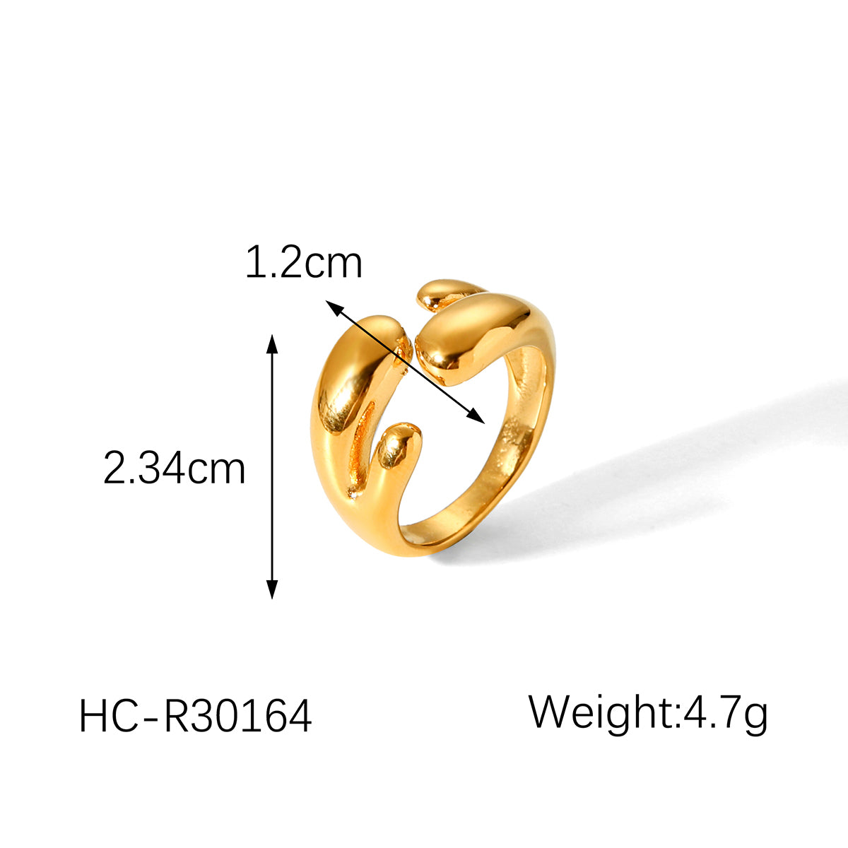 Gold Plated Wrap adjustable ring