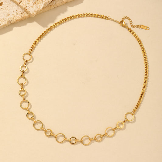 Commute Round Gold Plated Necklace