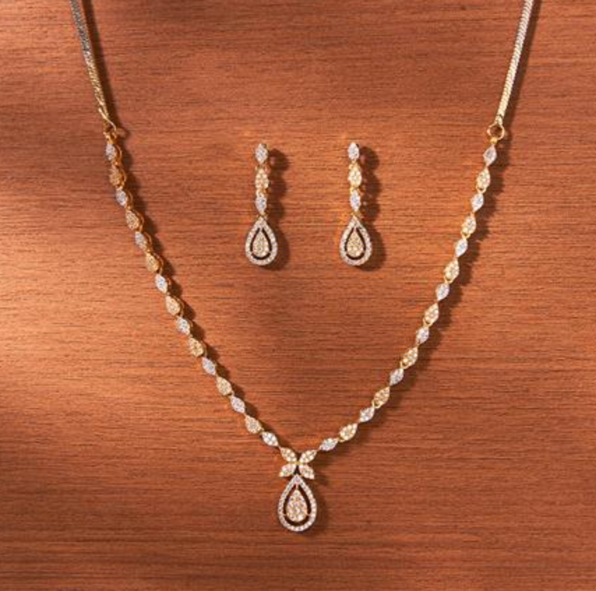 Pear Drop Chain Necklace Set