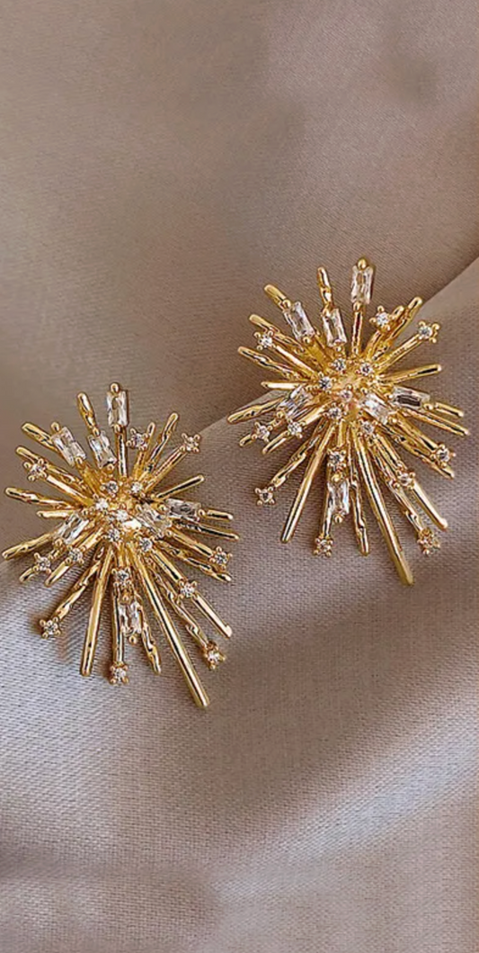 Gold Plated Firework Earrings