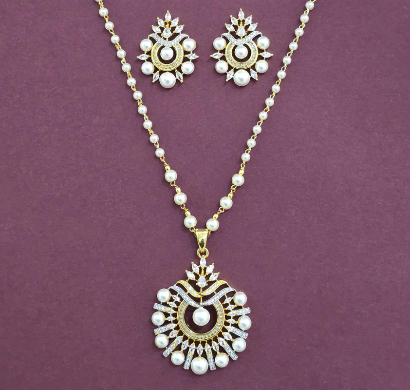 Pearl Sunray Pendant Set