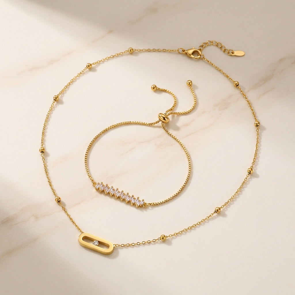 The Glimmer Bar Bracelet With Modern Designer Chain