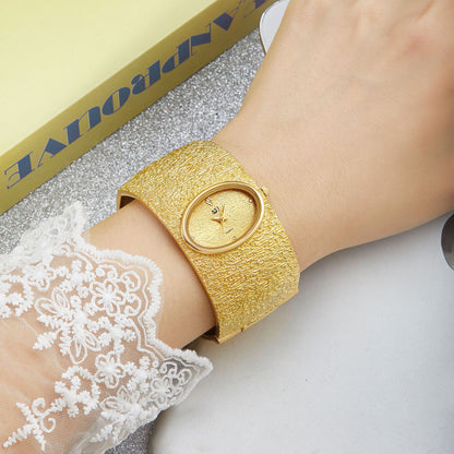 Radiant Sand-Textured Statement Watch