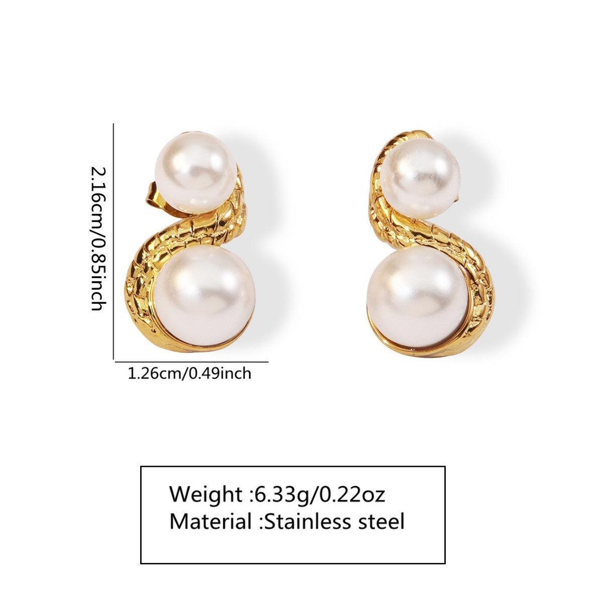 Double Pearl Woven Studs
