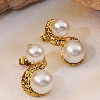 Double Pearl Woven Studs