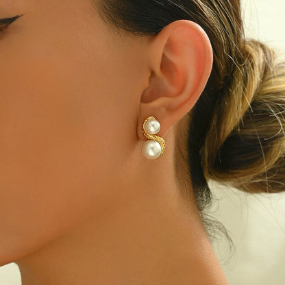 Double Pearl Woven Studs