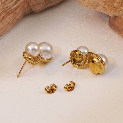 Double Pearl Woven Studs