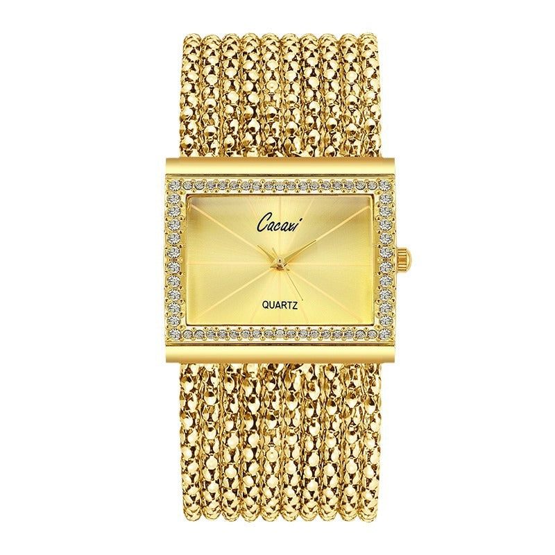 Radiant Multi-Band Beaded Jewelry Watch