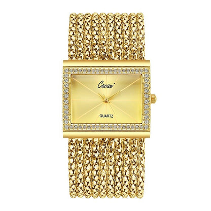 Radiant Multi-Band Beaded Jewelry Watch