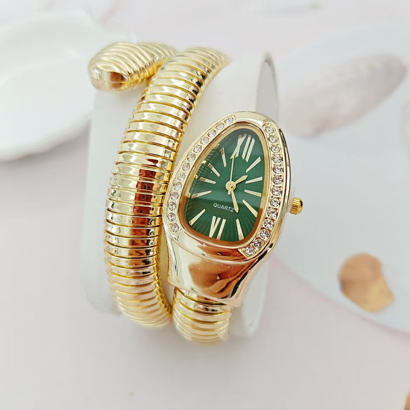 Serpentine Crystal Coil Watch