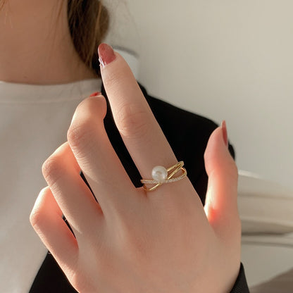 Pearl Wrap Sparkle Ring