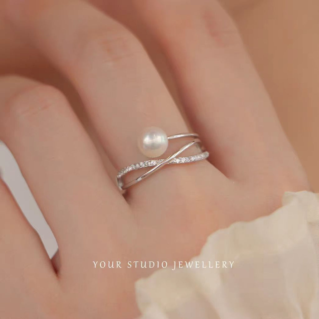 Pearl Wrap Sparkle Ring