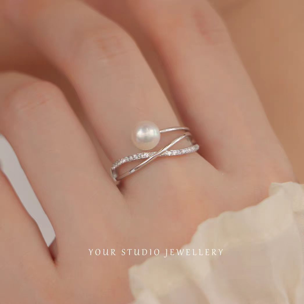 Pearl Wrap Sparkle Ring
