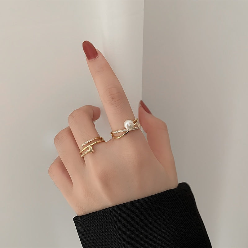 Pearl Wrap Sparkle Ring