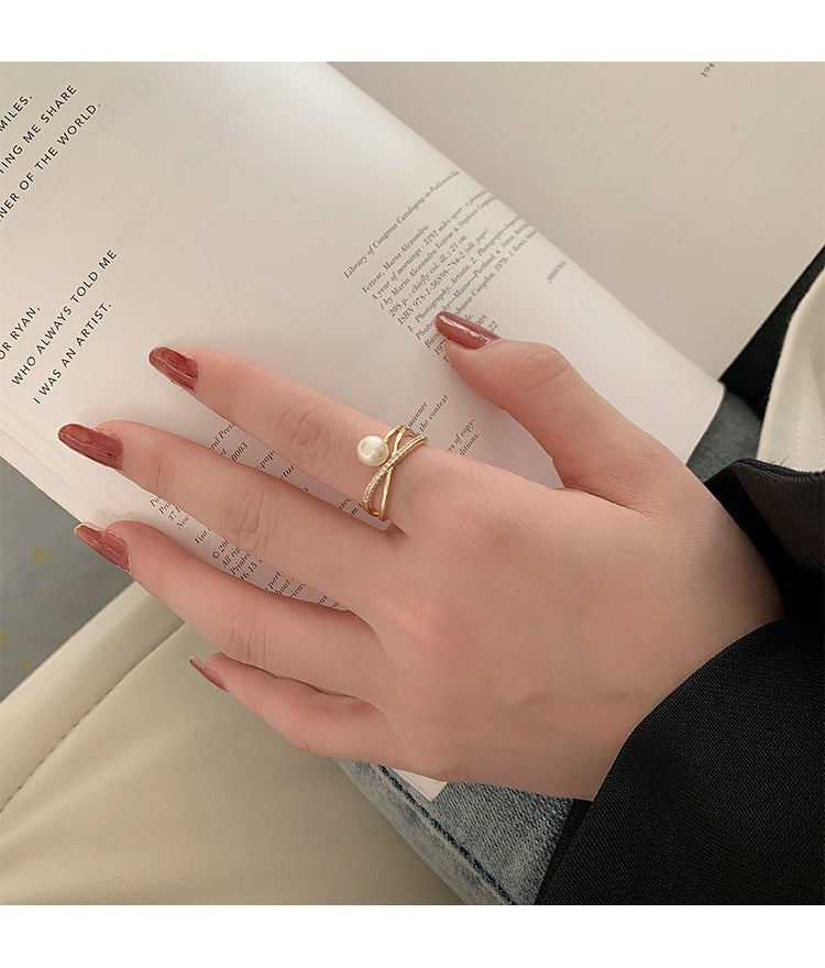 Pearl Wrap Sparkle Ring