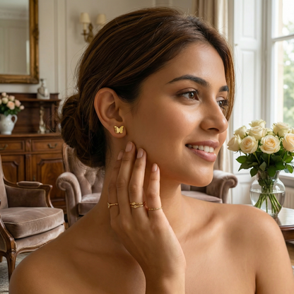 Gold Plated Wings Studs