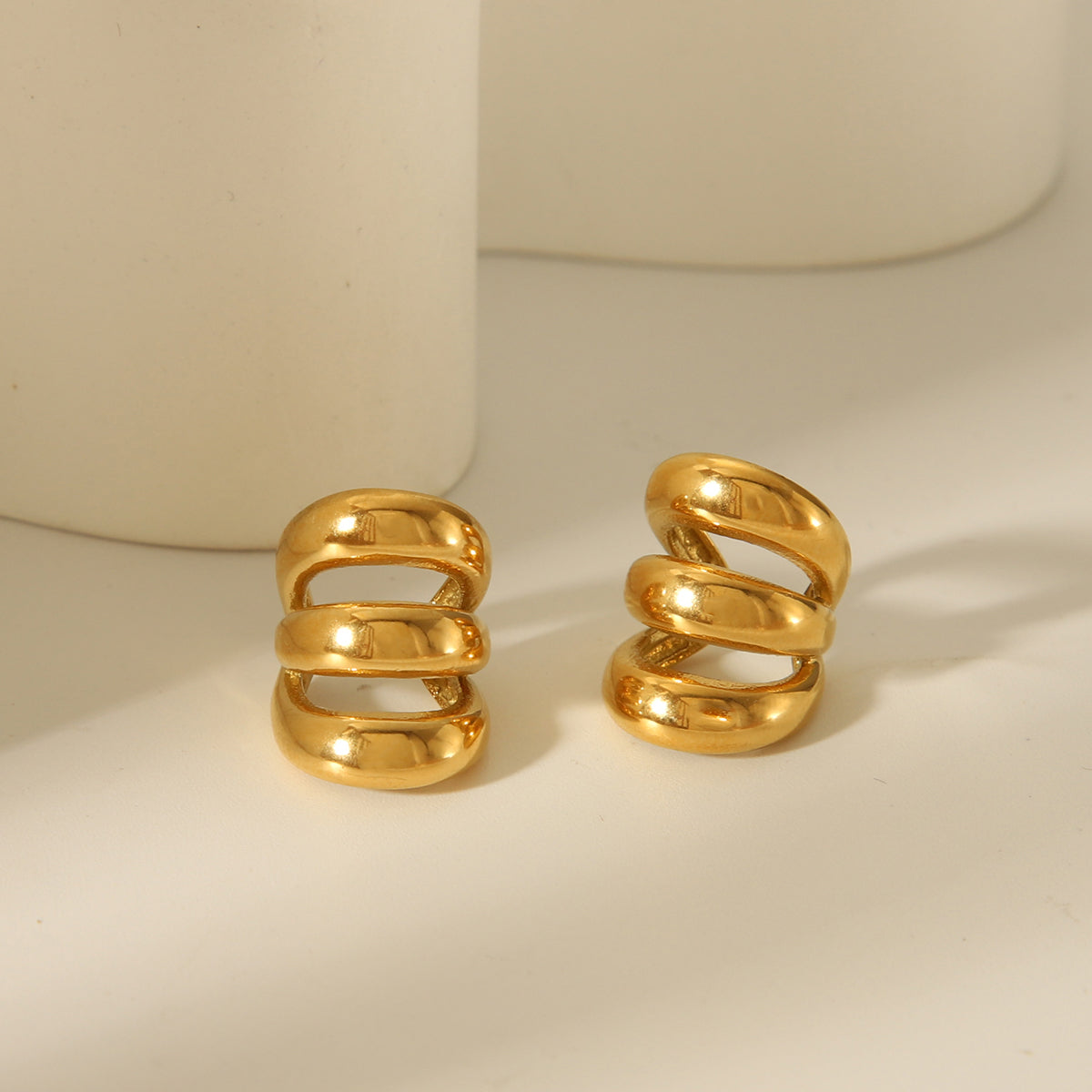 Triple-Band Coiled Ear Cuff