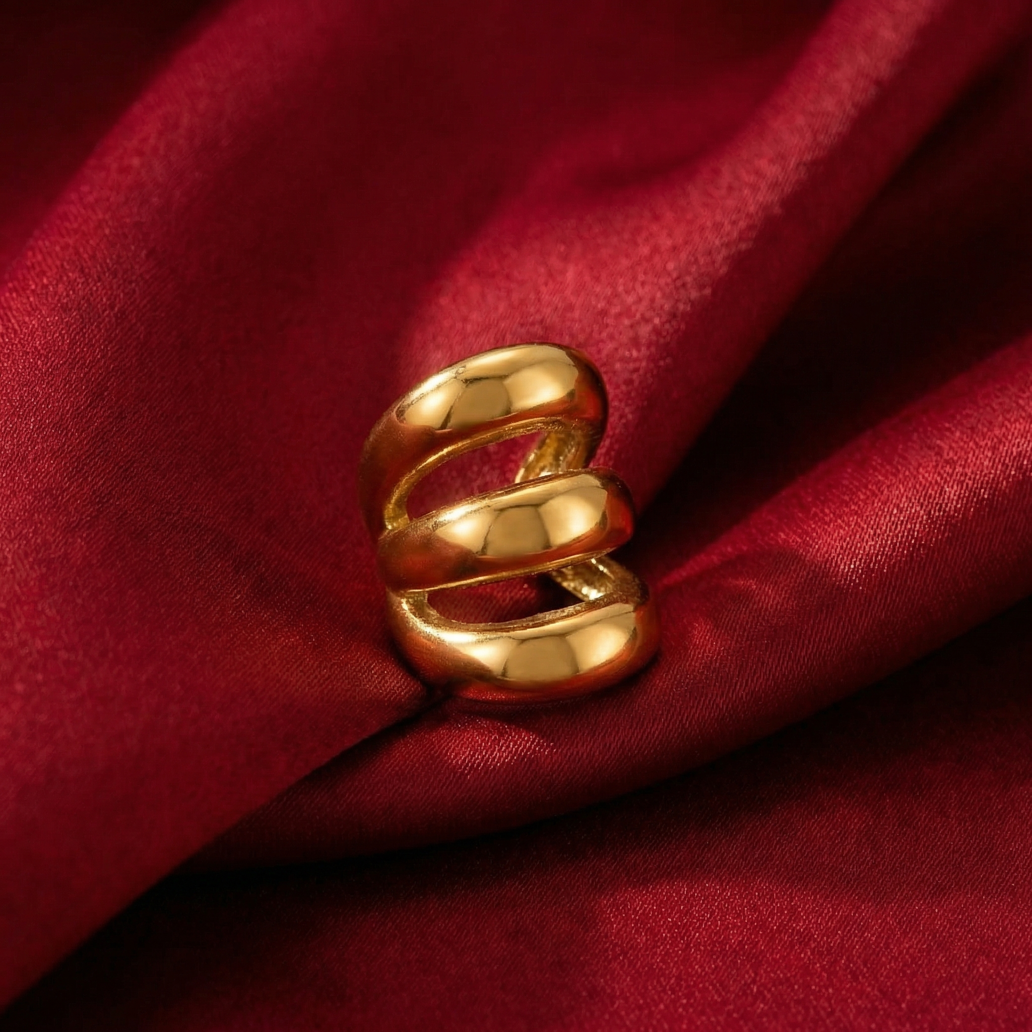 Triple-Band Coiled Ear Cuff