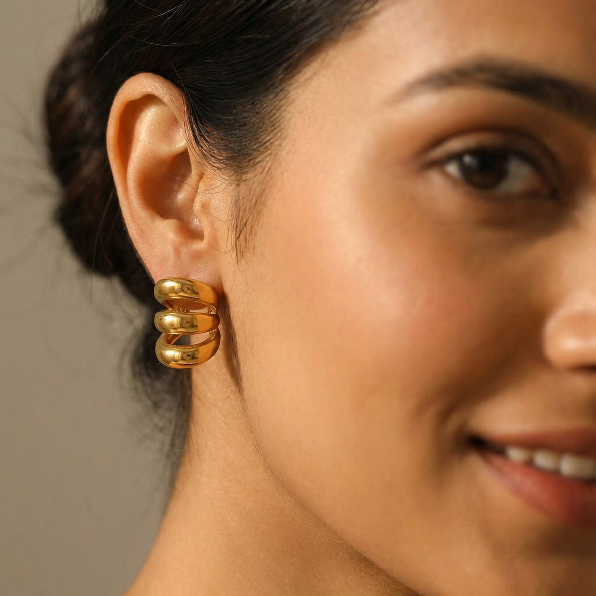 Triple-Band Coiled Ear Cuff
