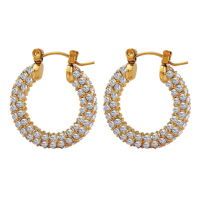 Luxe Oval Sparkle Hoops