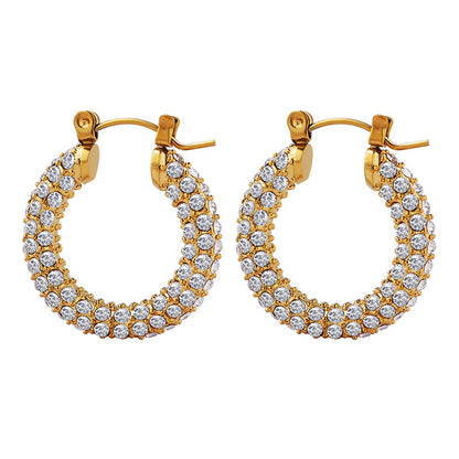 Luxe Oval Sparkle Hoops