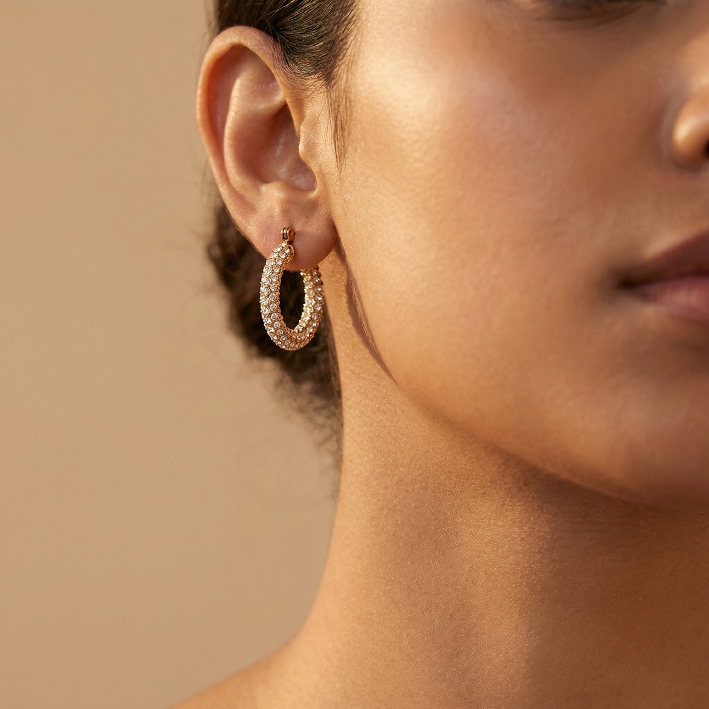 Luxe Oval Sparkle Hoops