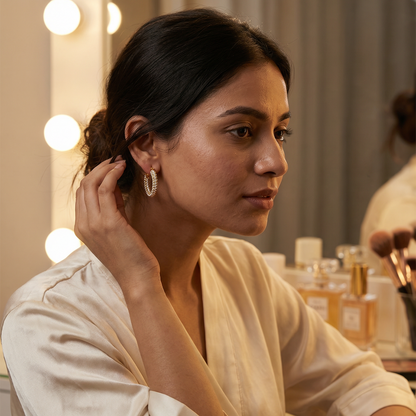 Luxe Oval Sparkle Hoops