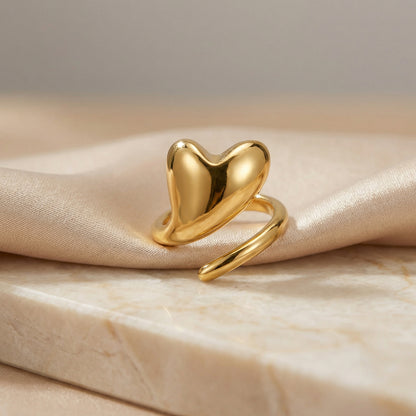 Heart Shape Gold Plated open ring