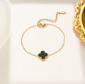 Black Single Four Leaf Clover Bracelet